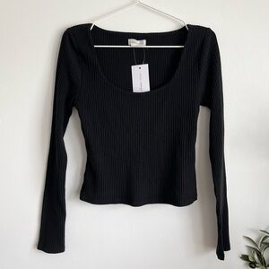Lovers + Friends - Scoop Neck Ribbed Double Layered Long Sleeve